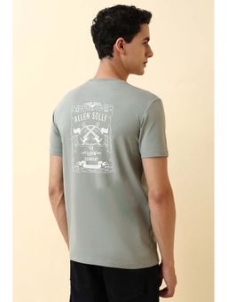 Allen Solly - Men Grey Solid Crew Neck T-Shirt
