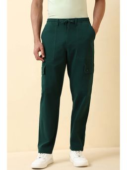 Allen Solly - Men Green Textured Casual Trousers