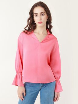 Zink London - Womens Coral Solid Top