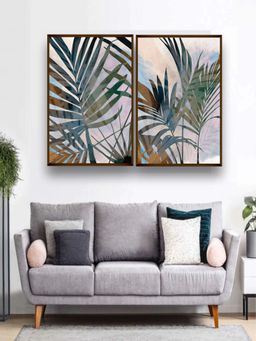 The Art House - Abstract Painting Multicolor (Set of 2) (40X30 Inches)
