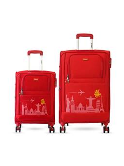TIMUS - Salsa Plus Soft Luggage Combo - Red (Pack of 2)