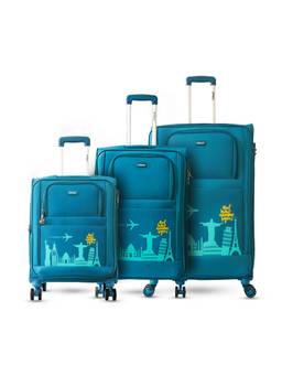 TIMUS - Salsa Plus Soft Luggage Combo - Teal (Pack of 3)