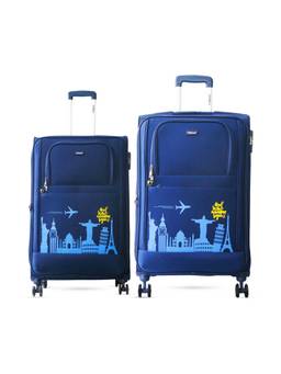 TIMUS - Salsa Plus Soft Luggage Combo - Navy Blue (Pack of 2)