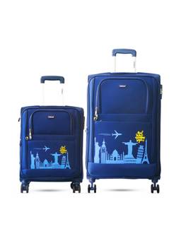TIMUS - Salsa Plus Soft Luggage Combo - Navy Blue (Pack of 2)