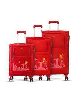 TIMUS - Salsa Plus Soft Luggage Combo - Red (Pack of 3)