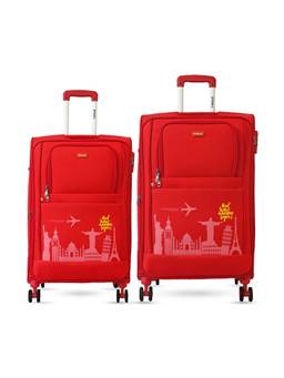 TIMUS - Salsa Plus Soft Luggage Combo - Red (Pack of 2)
