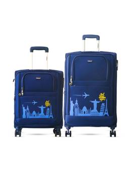 TIMUS - Salsa Plus Soft Luggage Combo - Navy Blue (Pack of 2)