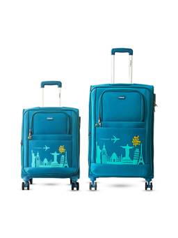 TIMUS - Salsa Plus Soft Luggage Combo - Teal (Pack of 2)