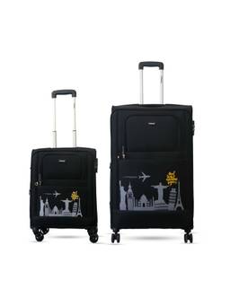TIMUS - Salsa Plus Soft Luggage Combo - Black (Pack of 2)