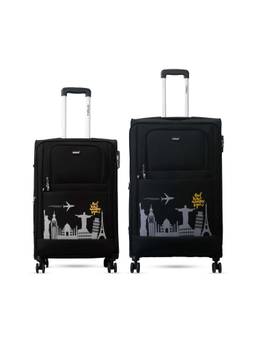 TIMUS - Salsa Plus Soft Luggage Combo - Black (Pack of 2)