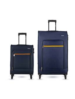 TIMUS - Nexon Soft Luggage Combo - Navy Blue (Pack of 2)
