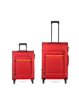 TIMUS - Nexon Soft Luggage Combo - Red (Pack of 2)