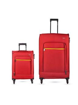TIMUS - Nexon Soft Luggage Combo - Red (Pack of 2)