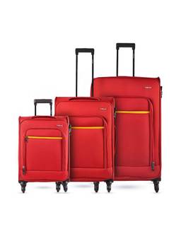 TIMUS - Nexon Soft Luggage Combo - Red (Pack of 3)