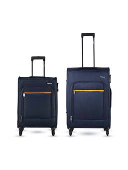 TIMUS - Nexon Soft Luggage Combo - Navy Blue (Pack of 2)