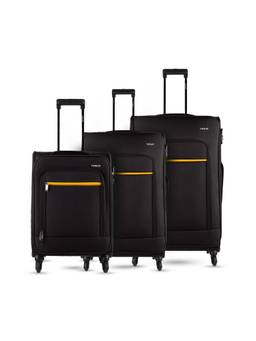 TIMUS - Nexon Soft Luggage Combo - Black (Pack of 3)