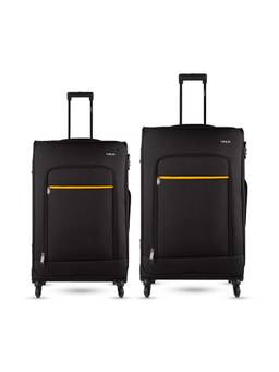 TIMUS - Nexon Soft Luggage Combo - Black (Pack of 2)
