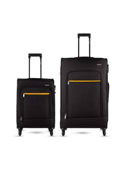 TIMUS - Nexon Soft Luggage Combo - Black (Pack of 2)