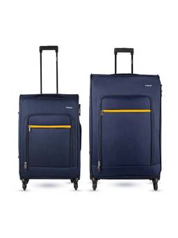 TIMUS - Nexon Soft Luggage Combo - Navy Blue (Pack of 2)