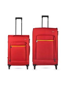 TIMUS - Nexon Soft Luggage Combo - Red (Pack of 2)