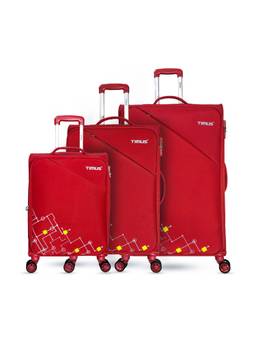 TIMUS - Flash Plus Soft Luggage Combo - Red (Pack of 3)