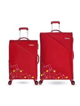 TIMUS - Flash Plus Soft Luggage Combo - Red (Pack of 2)