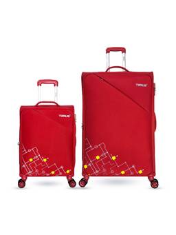 TIMUS - Flash Plus Soft Luggage Combo - Red (Pack of 2)