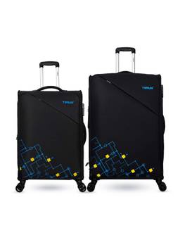 TIMUS - Flash Plus Soft Luggage Combo - Black (Pack of 2)