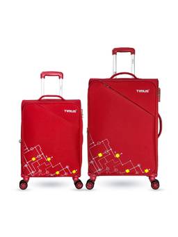 TIMUS - Flash Plus Soft Luggage Combo - Red (Pack of 2)