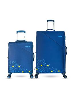 TIMUS - Flash Plus Soft Luggage Combo - Navy Blue (Pack of 2)