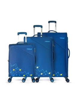TIMUS - Flash Plus Soft Luggage Combo - Navy Blue (Pack of 3)