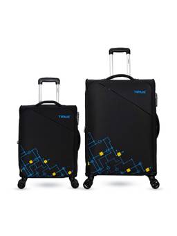 TIMUS - Flash Plus Soft Luggage Combo - Black (Pack of 2)