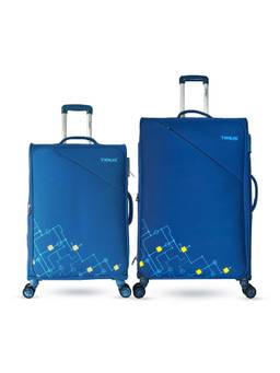 TIMUS - Flash Plus Soft Luggage Combo - Navy Blue (Pack of 2)
