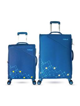 TIMUS - Flash Plus Soft Luggage Combo - Navy Blue (Pack of 2)