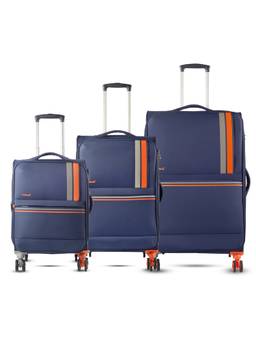 TIMUS - Sportive Soft Luggage Combo - Navy Blue (Pack of 3)