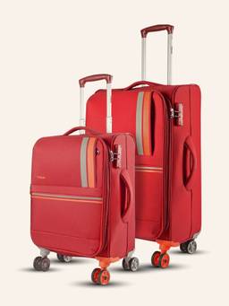 TIMUS - Sportive Soft Luggage Combo - Red (Pack of 2)