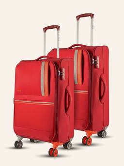 TIMUS - Sportive Soft Luggage Combo - Red (Pack of 2)