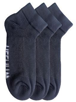 Heelium - Bamboo Quarter Ankle Socks for Men, UK7-11, 3 Pairs, Grey