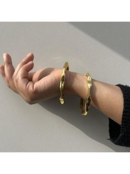 ZARIIN - Power In Gold Stacking Bangles - Set Of 2