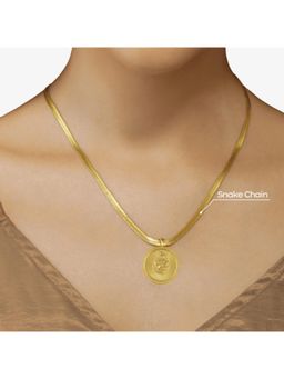 ZARIIN - Power Of Belief Coin Necklace - Snake And Moon