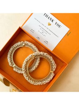 ZARIIN - Glam In Pearls Filigree Bangles