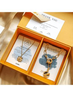ZARIIN - Aquarius And Air Zodiac Necklaces Giftbox