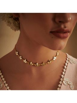 ZARIIN - Divine Nectar Set Of Choker Necklace And Stud Earrings