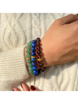 ZARIIN - Bracelet Set For Success In Academics, Luck And Victories - Green Aventurine