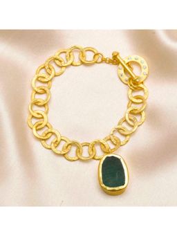 ZARIIN - The Gorgeous Slip It On Green Gold Bracelet