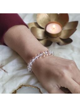 ZARIIN - Clear Quartz Bead Bracelet For Master Cleanser And Amplifier