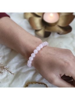 ZARIIN - Rose Quartz Bead Bracelet For Love And Compassion