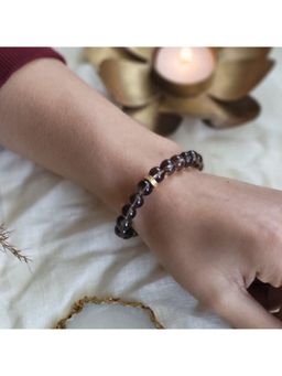 ZARIIN - Smoky Quartz Bead Bracelet For Grounding And Security