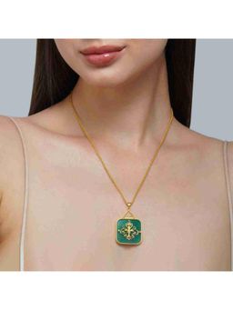ZARIIN - Dream Of The Past Green Onyx Pendant Necklace