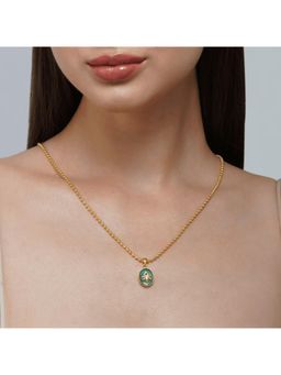 ZARIIN - In Her Footsteps Green Onyx Pendant Necklace